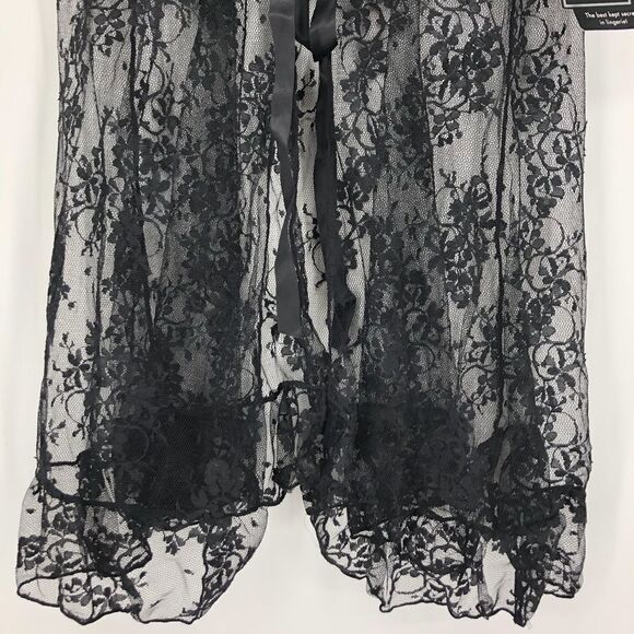 Delicates Floral Lace Babydoll Lingerie Size Medium Black NWT Whymsigoth - Picture 3 of 9